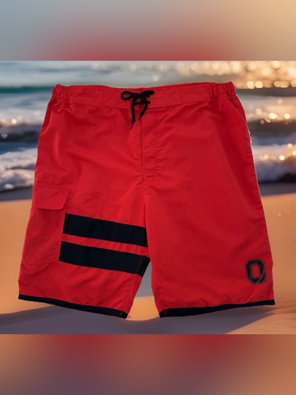 Ohio State Buckeyes Lined Swim Shorts Trunks XXL Red White Black 37x11